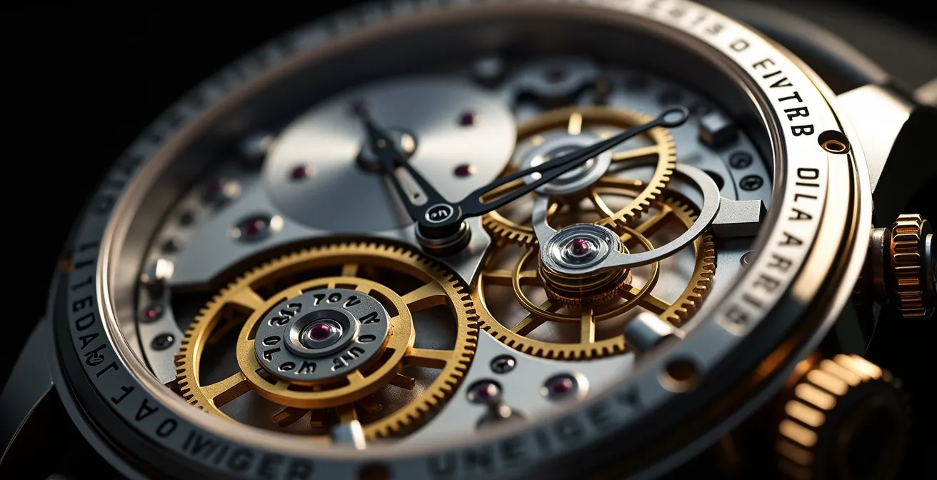 Vue macro de mécanismes d'horlogerie complexes symbolisant la Bourse de Toronto.